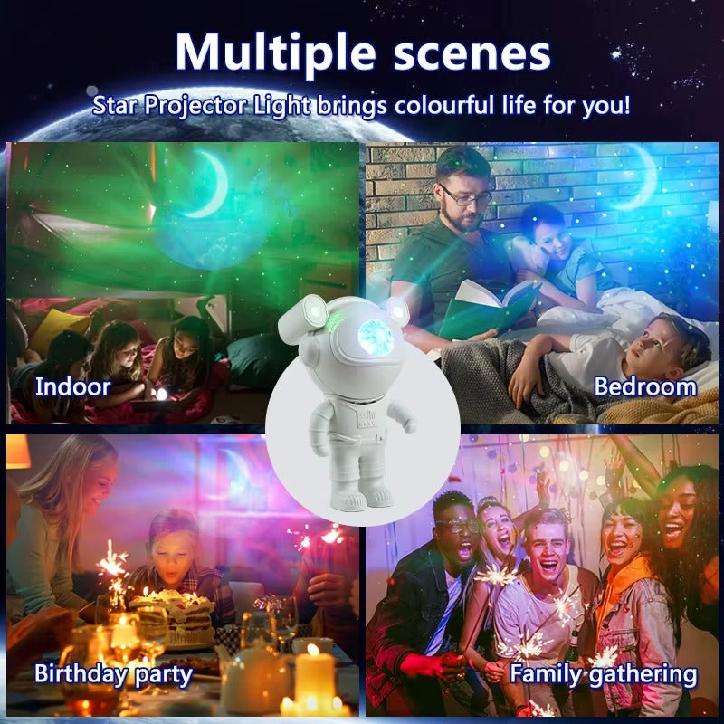 Astronauta proyector de galaxia